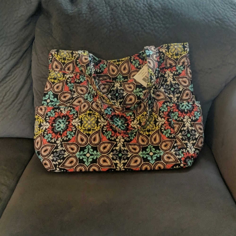 Vera Bradley pleated tote, Sierra print.